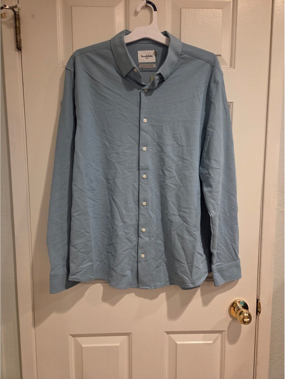 Grandpacore Light Blue Pique Button Down Goodfellow & Co Men's Dress Shirt Sz L